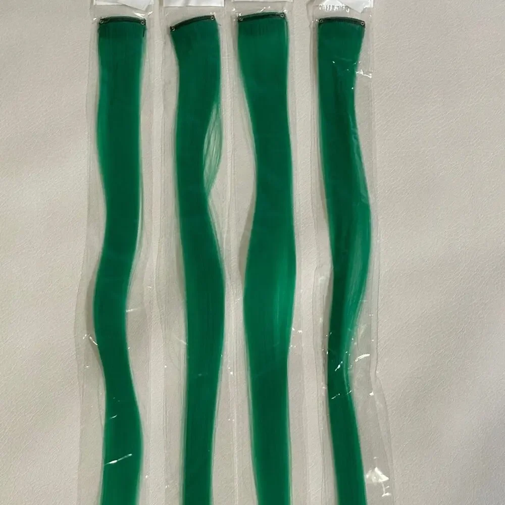 Green Clip in Hair Extensions